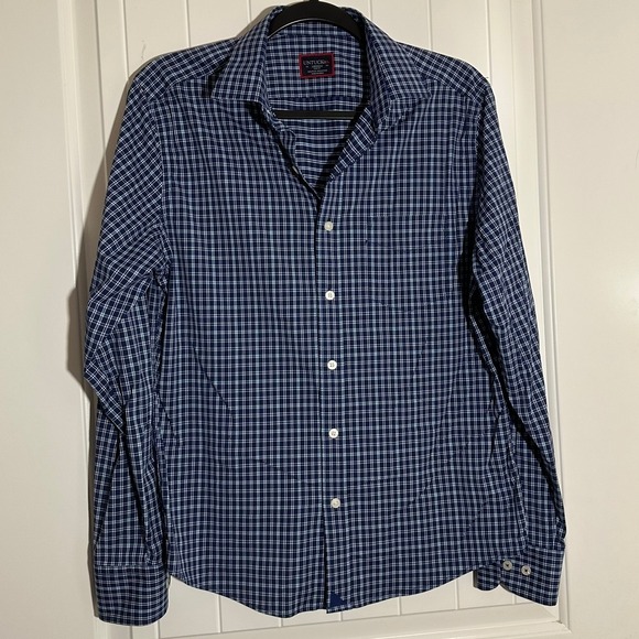UNTUCKit | Vinden Slim Fit Blue Plaid Button Up Long Sleeve Shirt | Men's M - Picture 1 of 12